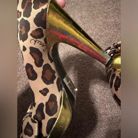Coach Daisy Leopard Print Peep-Toe Heels✨VTG - Picture 13 of 16
